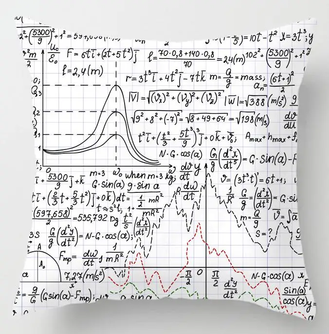 Химия Подушка моя химическая математическая формула Романтика Геометрическая функция треугольник графика плюшевая подушка для школьного стула - Цвет: A9