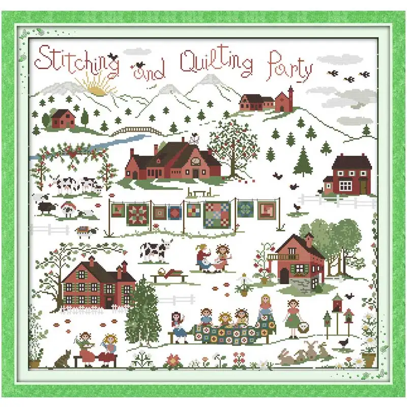 

Stitching Party patterns Counted Cross Stitch 11 14CT Cross Stitch Set Wholesale cartoon Cross-stitch Kits Embroidery Needlework