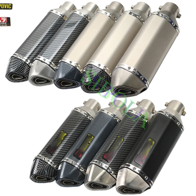 

51mm Universal Motorcycle Exhaust Modified Muffler For Akrapovic Yamaha Motocross Bike GY6 Scooter Dirt Pit Bike R1 R3 R6 CBR250