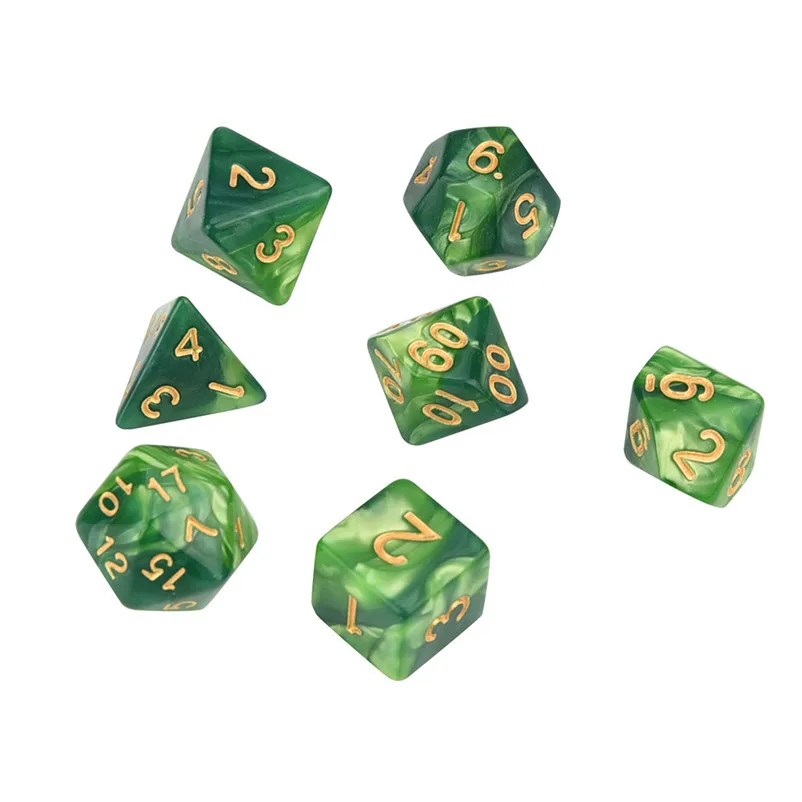 7pcsSet Digital dice Game Dungeons Dragons Polyhedral D4-D20 Multi Sided Acrylic Dice #3o30 (12)