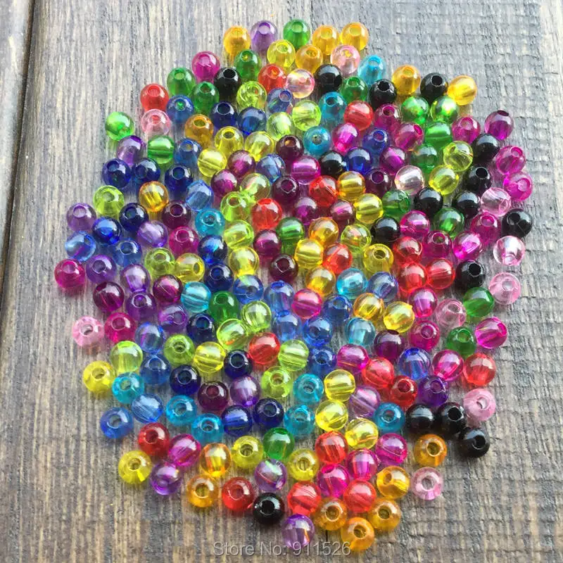 

manual beads material Transparent acrylic beads 4 mm round bead/light bead/1500pcs