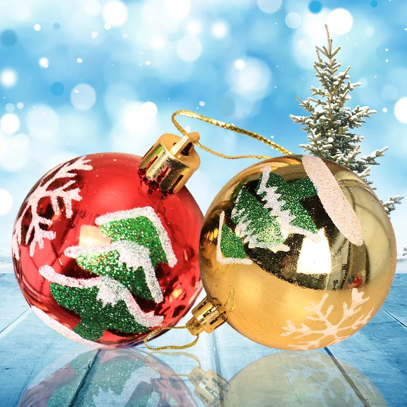 6 pieces Christmas tree decorations balls Colorful Christmas ball-in ...