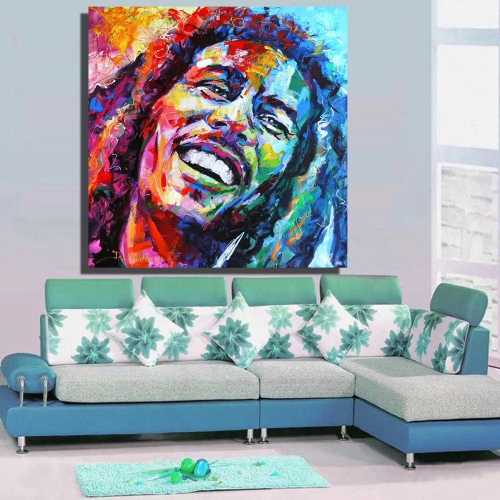 HDARTISAN Bob Marley Porträt –lgemälde Acryl auf Leinwandbilder für Wohnzimmer Home Decoration Kein Gestaltet in HDARTISAN Bob Marley Porträt –lgemälde