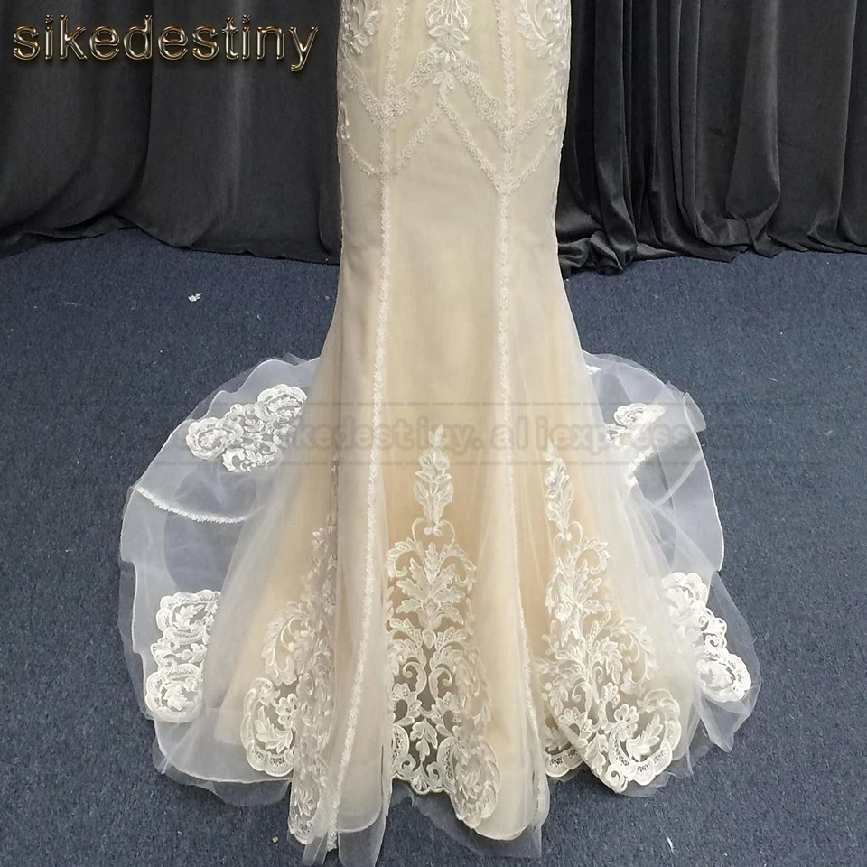 Красивое Милое Свадебное платье Русалка свадебное платье Vestido de novia 5605