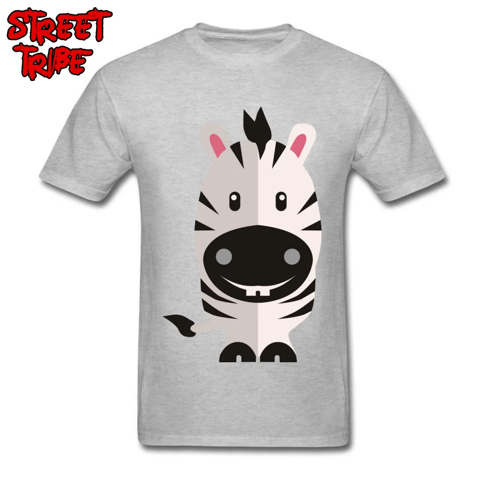 cute zebra T-Shirt for Men 3D Printed Mother Day T Shirt Short Sleeve 2018 New Fashion Clothing Shirt Crew Neck 100% Cotton cute zebra grey