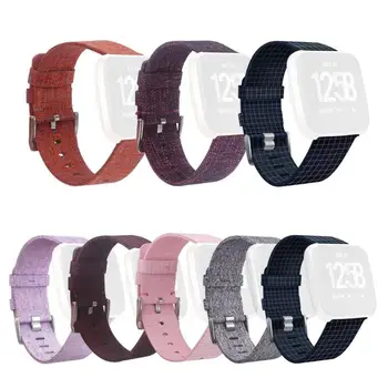 

vanpower 22x2.2x0.2cm Canvas Bracelet Watch Band Wrist Strap with Buckle Connector Replacement for Fitbit Versa Smart Watch
