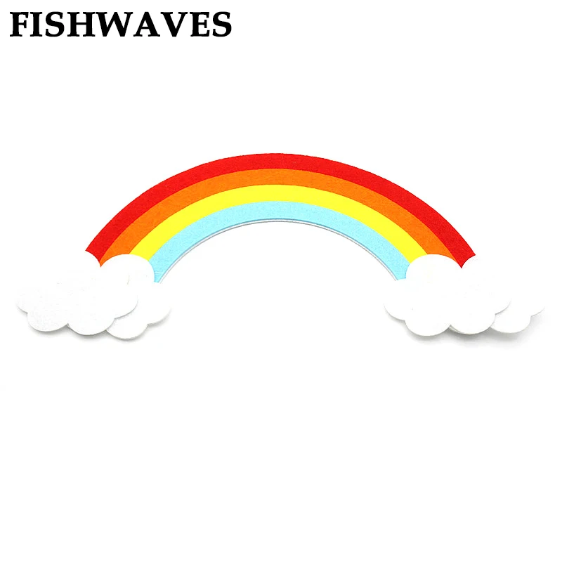 

FISHWAVES Colorful Rainbow Felt Cutting Decoration Non-Woven Cloth Felts For Kids Diy Kindergarten Decoration Cute Stickers