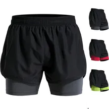 Летние спортивные шорты для бега для мужчин, для фитнеса, для бега, для спортзала, шорты для кроссфита, быстросохнущие короткие штаны, имитация двух частей, спортивные штаны