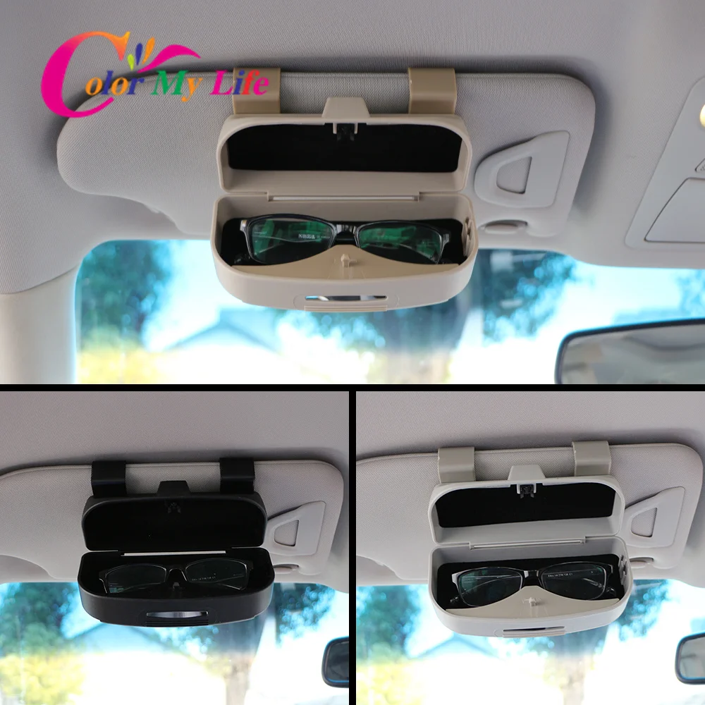 

Car Styling Glasses Holder Box Case Storage Card Auto Upgrade Organizer Eyeglasses Protect Glass Case Auto Accessories