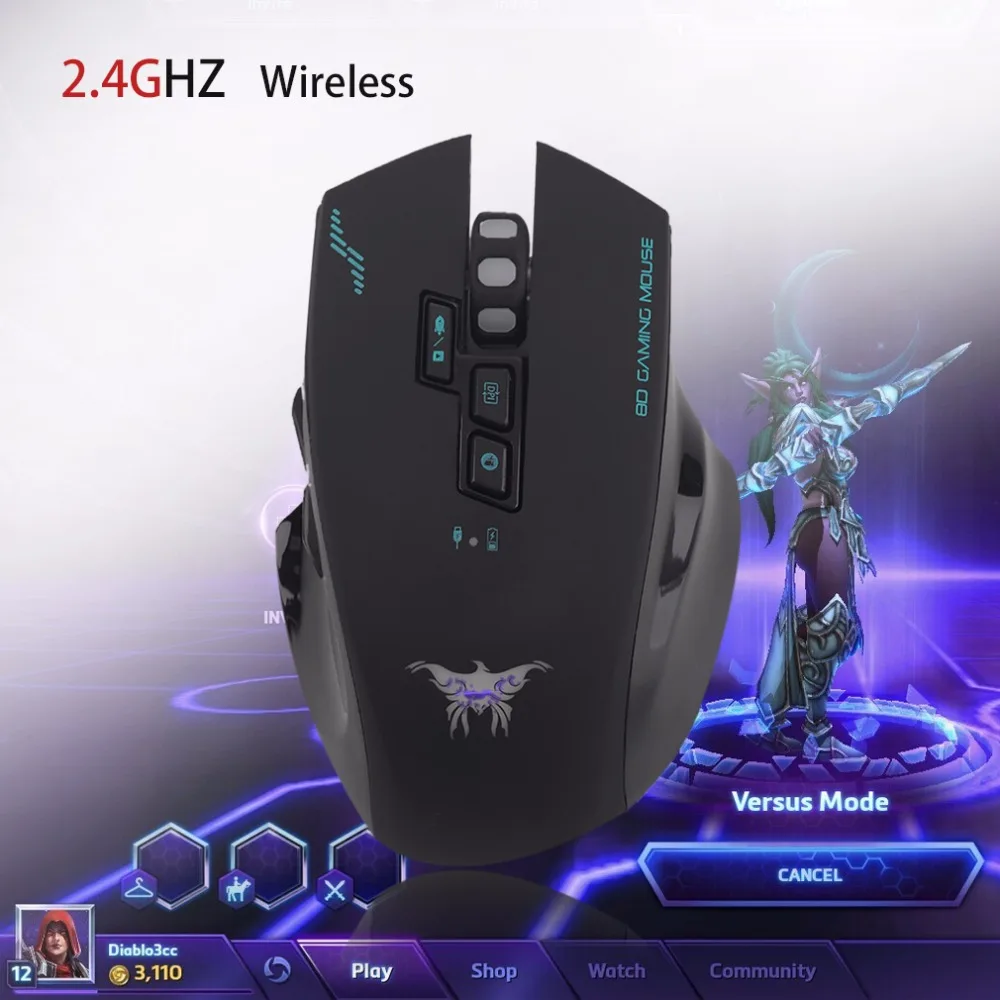 CW100 Профессиональная беспроводная Проводная оптическая игровая мышь 2400 dpi высокая точность 30 м расстояние оптическая мышь для ноутбука рабочего стола