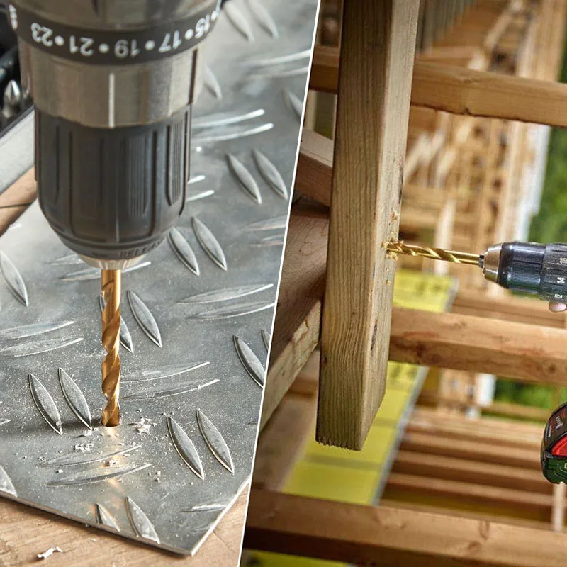 Tanie TASP 19 sztuk wiertło hss zestaw części do metalu i drewna 1.0 ~ 10mm pokryte tytanem ze schowkiem narzędzia akcesoria