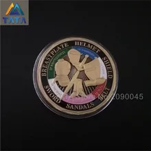 TATA 2016 5Pcs/Lot Free Shipping Put on the Whole Armor of God Challenge Coins Plating Commemorative Coins Souvenir Coin