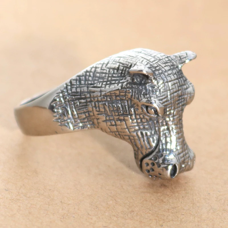2019 Hip Hop Cool Animal Rhinoceros Ring Male 316L Stainless Steel Fashion Biker Punk Hippo Head Rings For Mens | Украшения и
