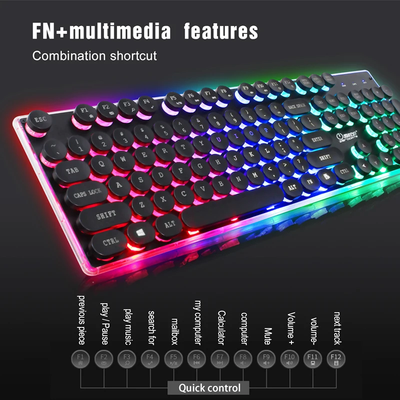 High Quality 3 Color Backlit English USB Wired Computer Keyboard
