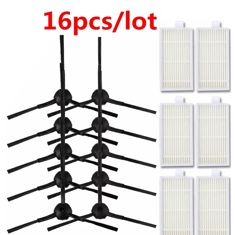 

10*Side Brush + 6Pcs dust hepa filter replacement for Ariete Briciola 2711 2712 2713 2717 Robot Vacuum Cleaner Robotisc Parts