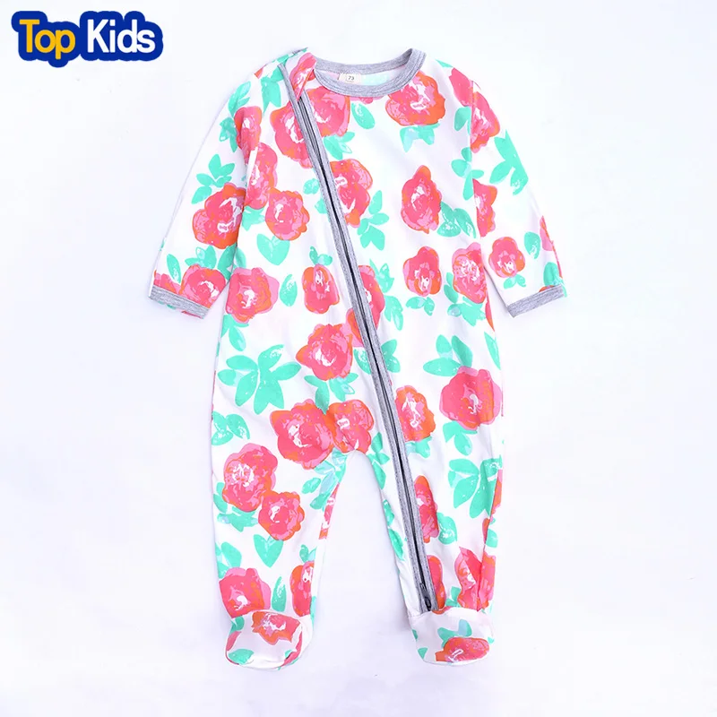 

Newborn baby girls clothes long sleeve infant cotton floral jumpsuits baby boys rompers toddler unisex 0-18M kids wear MBR250