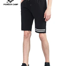 Пионерский лагерь Новые летние шорты Мужская брендовая одежда модные повседневные белые полосатые шорты штаны с принтом качественные Бермуды мужские ADK801113