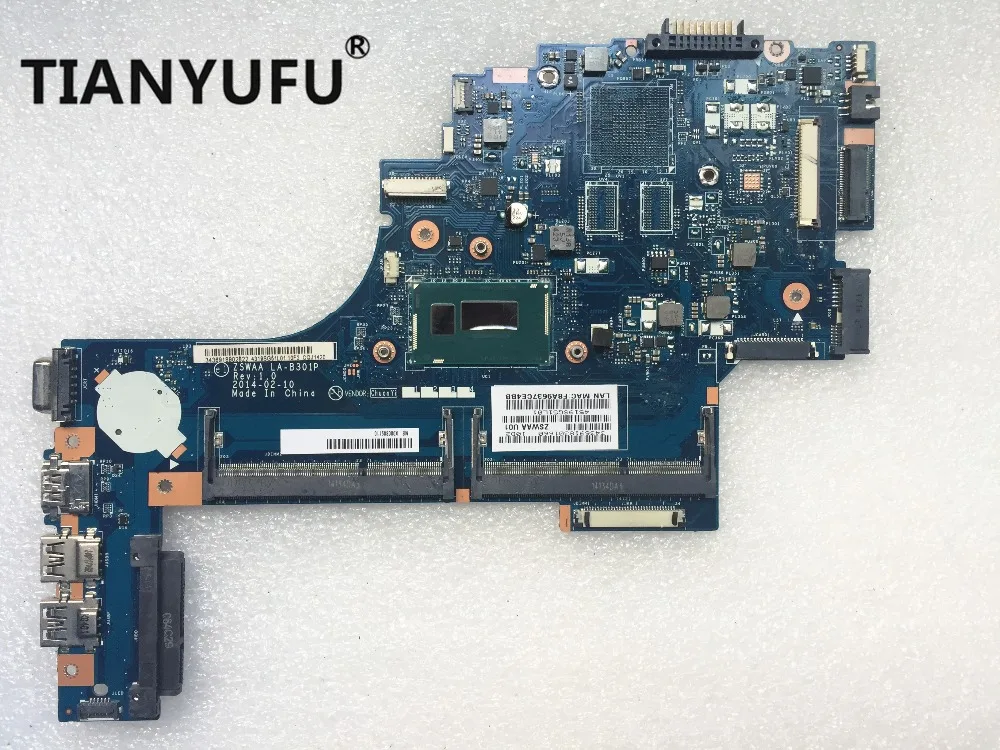 

C55 C55T-B motherboard I3-4005U LA-B301P FOR Toshiba C55 C55T-B C55-B5350 Laptop Motherboard tested 100% work