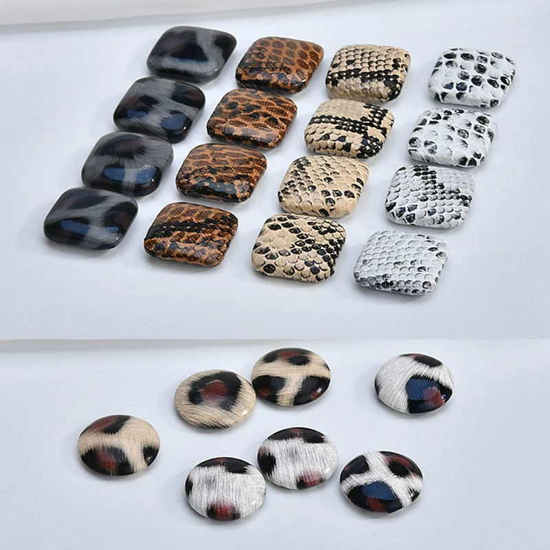 

Pu-wrapped fastening animal skin Leopard pattern snake square DIY earring earpiece material accessories