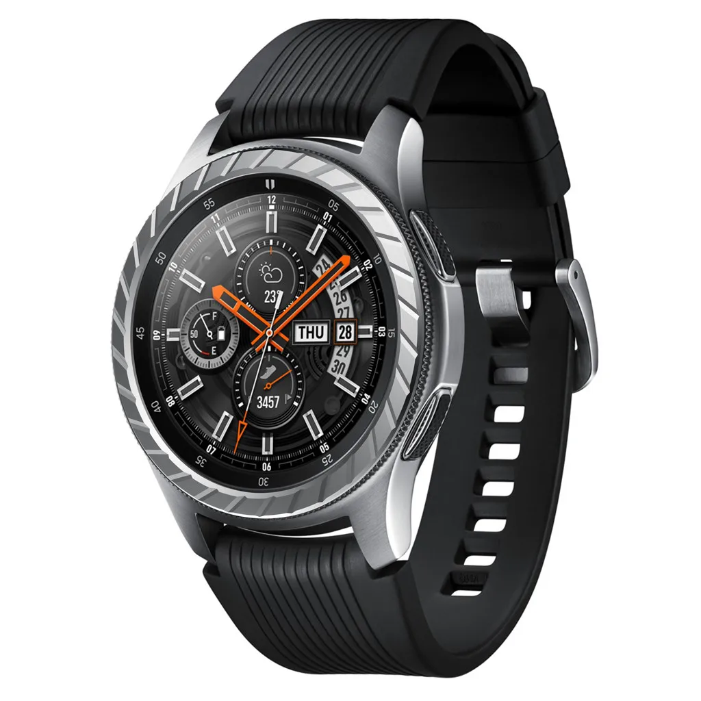 

Adhesive Cover Anti Scratch Metal Tracker Smart Braceletvaried wrist strap For Samsung Galaxy Watch 46MM Bezel Ring #19