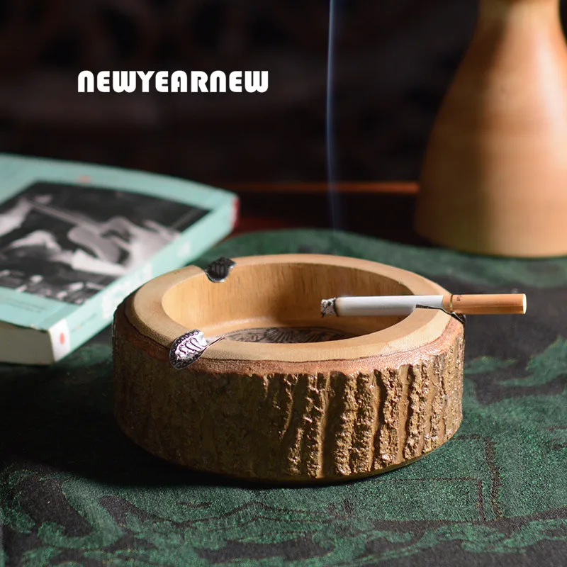 NEWYEARNEW Big size Creative Thailand ashtray wood original personality