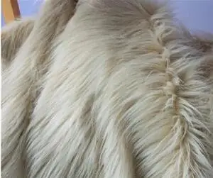 Luxury Long Hair Faux Fur Fabric Plush Toy Fabric 50x150cm - Цвет: beige