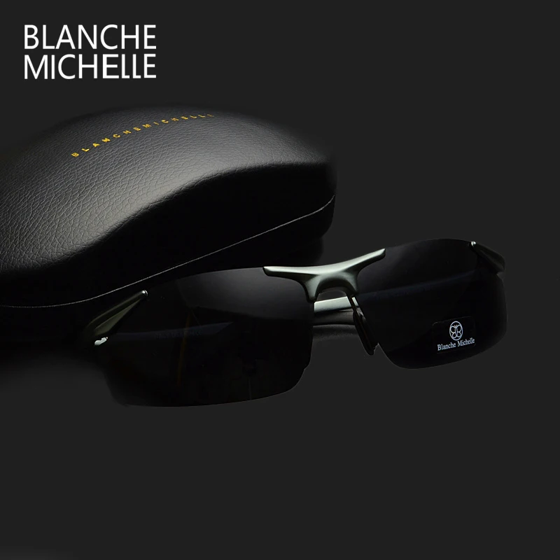 Online Gafas de sol polarizadas UV400 de aluminio de visión nocturna de 2019 gafas de sol de conducción para hombres gafas de sol hombre con caja