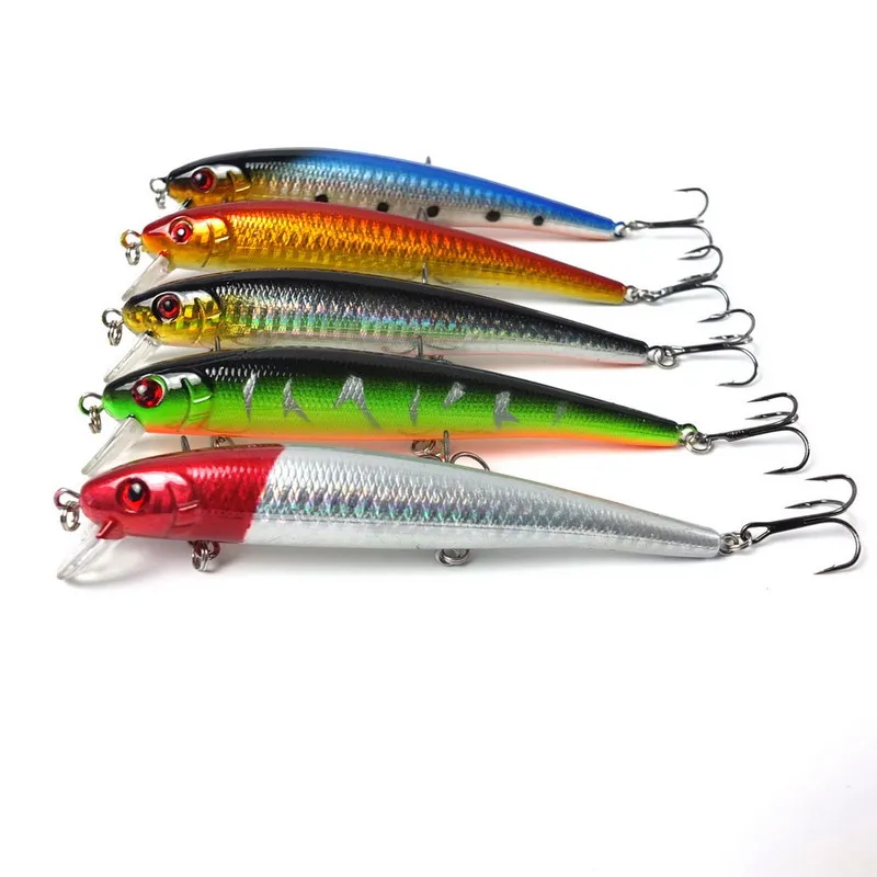 

5pcs/lot 13cm 19g Minnow Fishing Crankbait lures Plastic Hard baits Mix 5 colors fishing tackle Dive deep 0.4m-0.8m