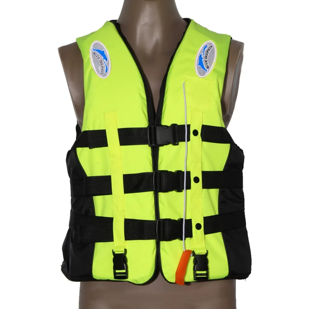 Полиэфирный взрослый спасательный жилет, куртка для плавания, дрейфующий спасательный жилет со свистком s-xxxl размеры, водонепроницаемая Спортивная безопасность, мужская куртка