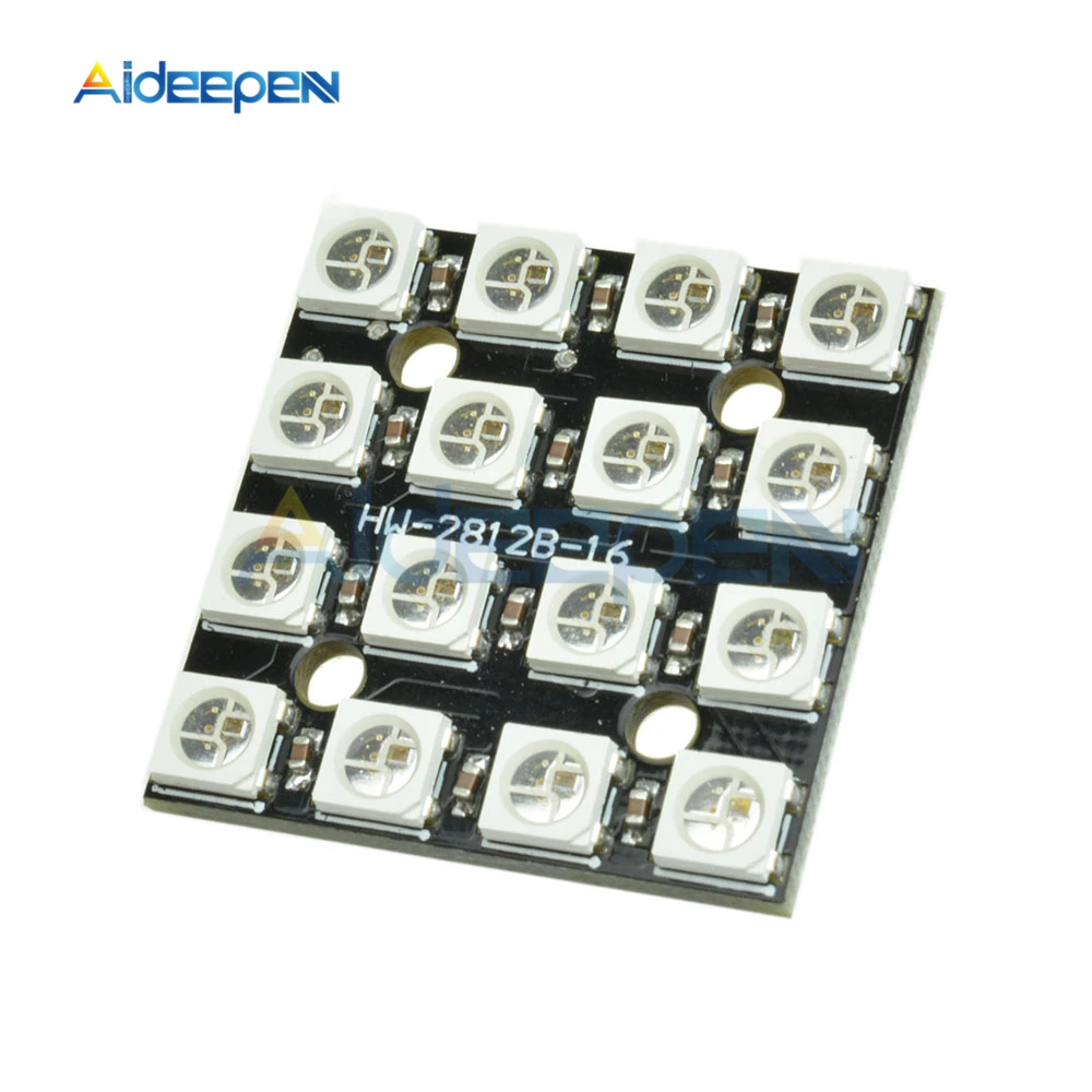 Светодиодные RGB лампы 4*4 16 бит WS2812B 5050 светодиодные фонари со встроенными
