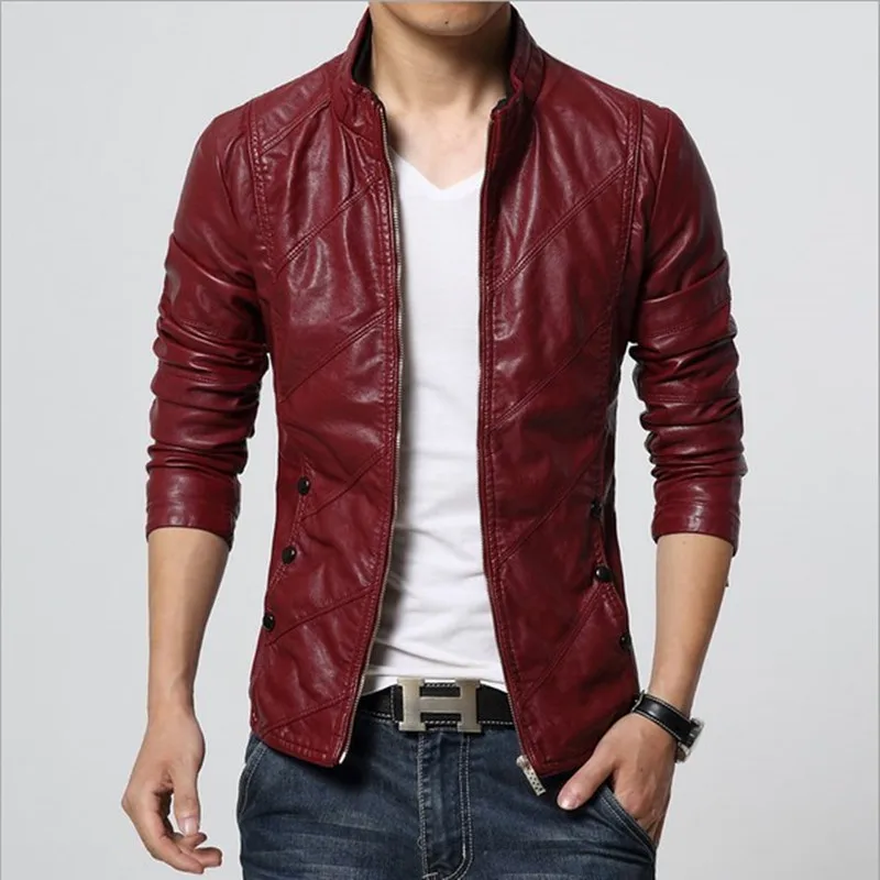 

Fashion men leather jacket Spring autumn plus size Casual PU coat mens Solid color Motorcycle jacket New Male slim outerwear 6XL
