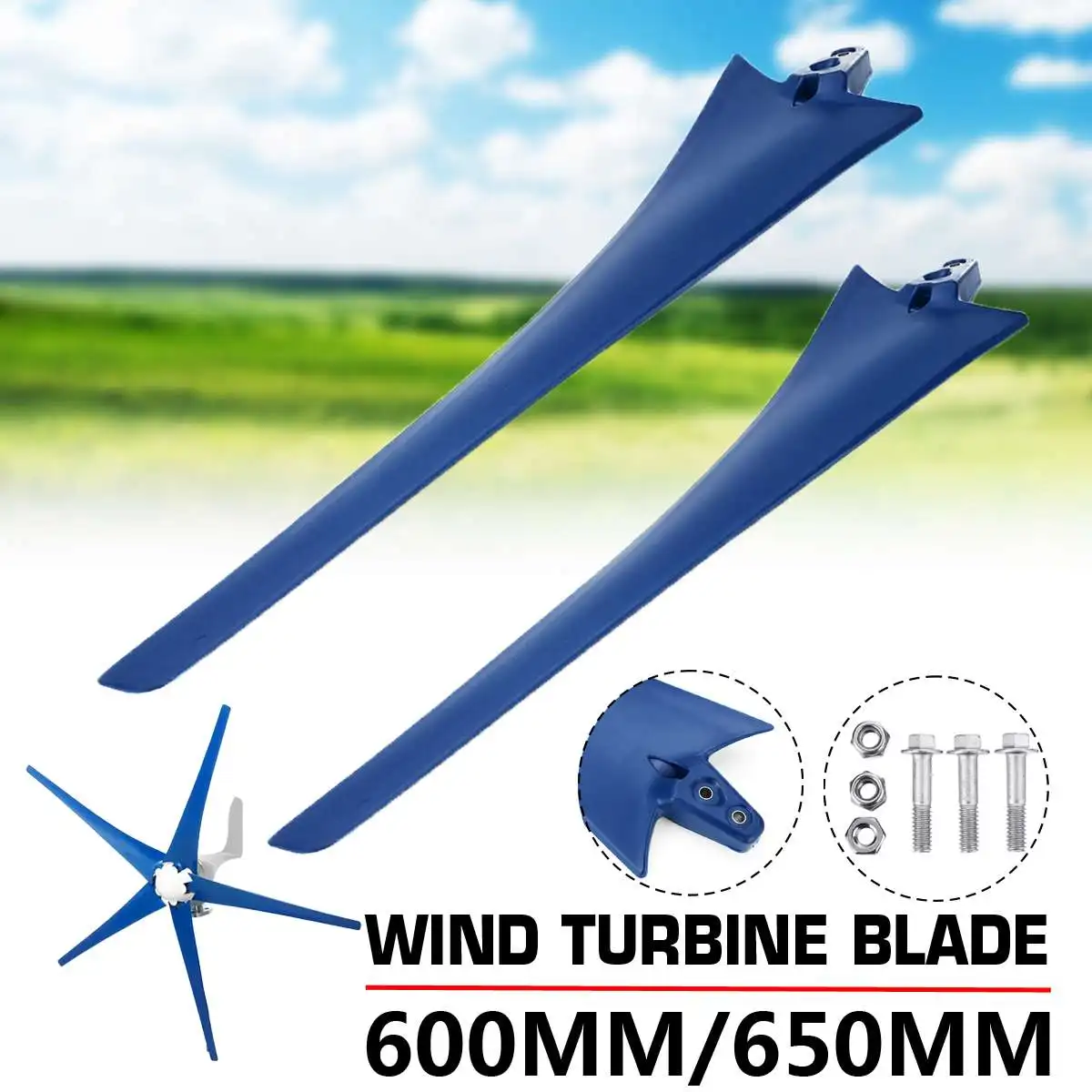 1 шт. 600 мм/650 мм ветровая лопасти турбин нейлоновое волокно ветряная мельница аксессуары генератор энергии сменные лезвия