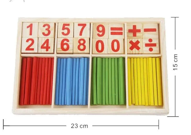 Монтессори Деревянные математические числа игровые джойстики коробка обучающая игрушка Головоломка обучающие средства набор материалов