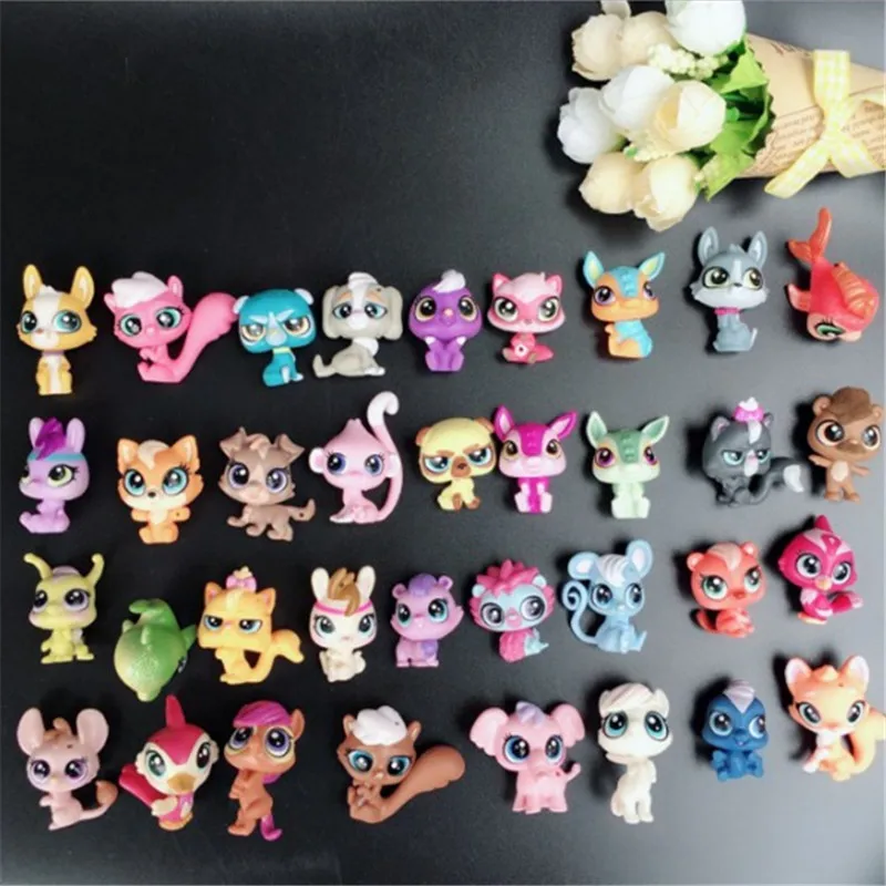 20Pcs/lot animal Toy Little Pet Action Figures Toys Littlest Animal shop Cute Cat Dog patrulla canina Action Figures Kids toys