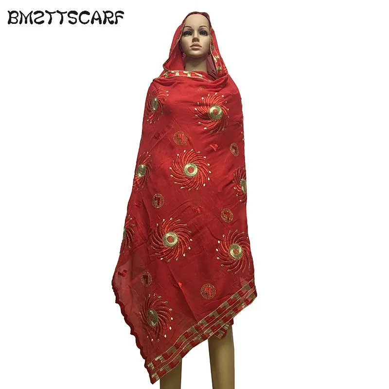 

100% cotton african women scarfs ,muslim embroidery women big scarf high quality cotton women scarf BM400