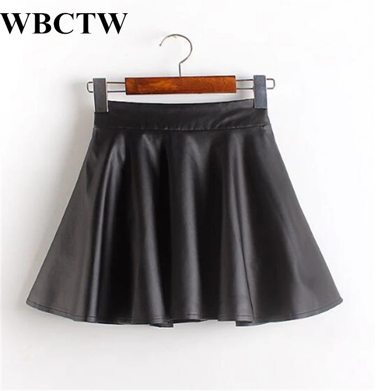 plus size leather skater skirt
