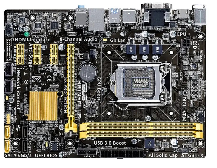 Asus H81M-PLUS рабочего Материнская плата H81 разъем LGA 1150 i3 i5 i7 DDR3 16 ГБ Микро-ATX материнская плата