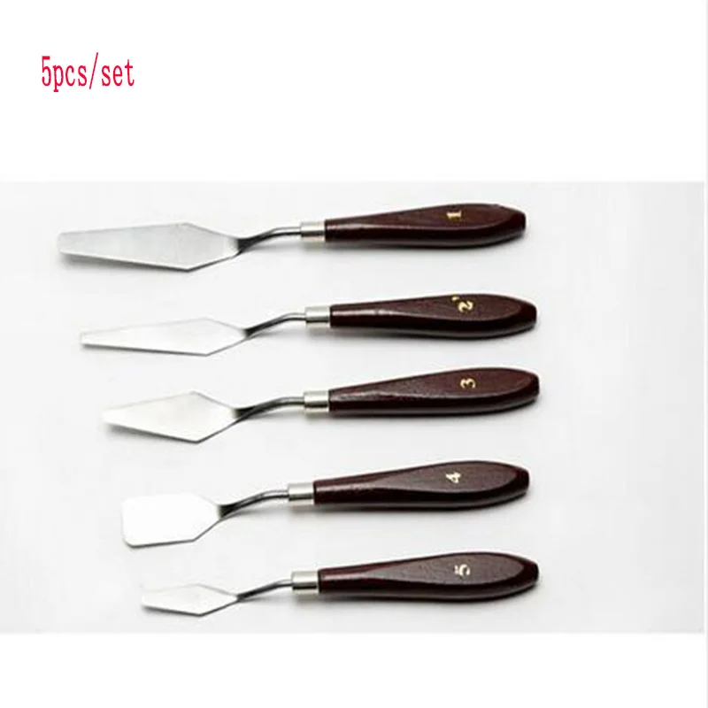 5Pcs Stainless Steel Artist Painting Palette Knife Spatula Oil Painting