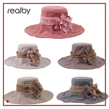 REALBY летние пляжные шляпы для женщин Панама Feminino Женская Панама sombreros mujer verano Anti-UV Солнцезащитная Соломенная шляпка Viseira