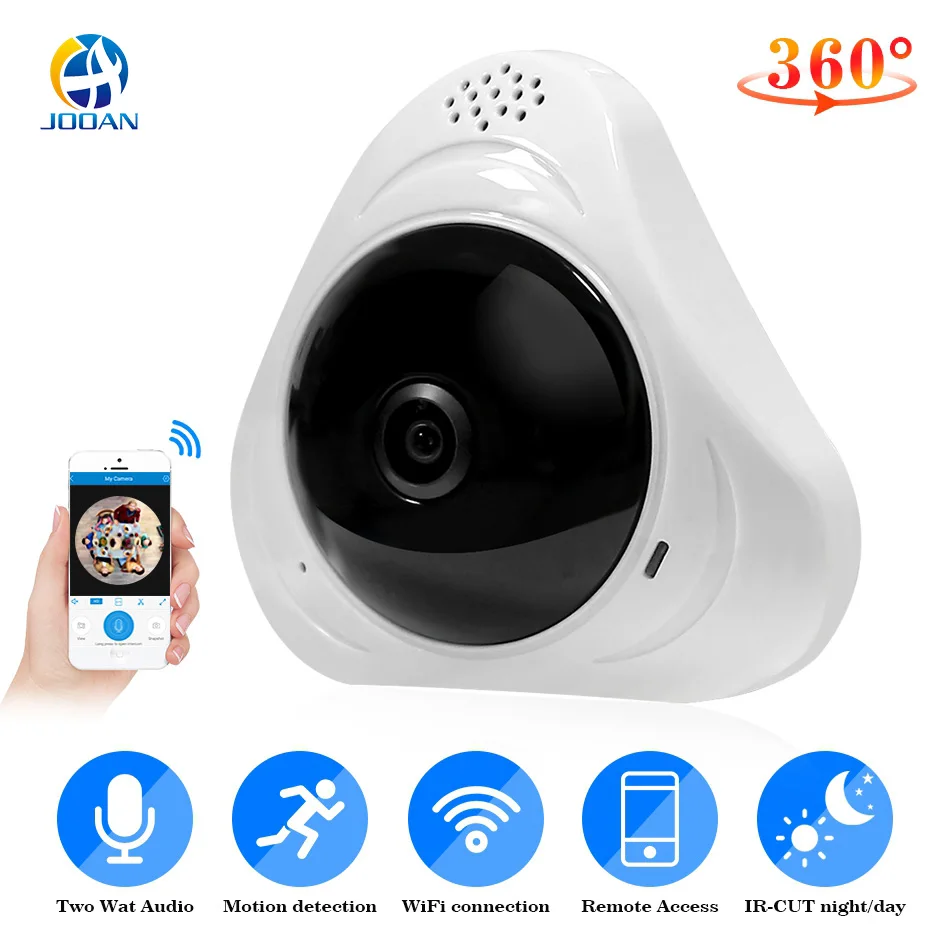 

360 Wireless Panoramic Camera MINI 960P Network Wi-fi Fisheye Security IP Camera WIFI 1.3MP Video Built-in MIC Night Vision Cam