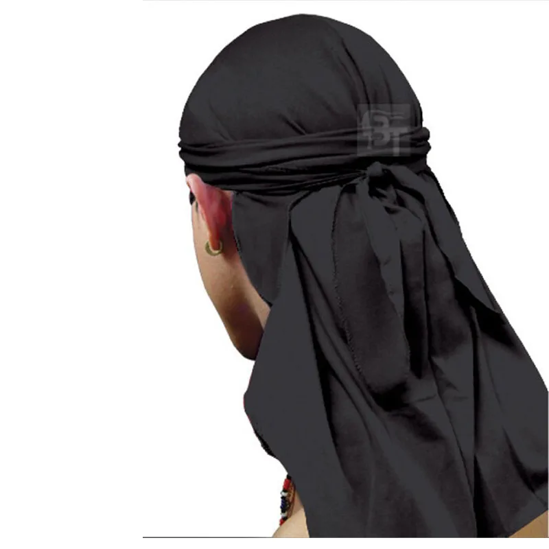 Новая мода Элегантный спандекс King's Durag Байкерская повязка на голову Skullcap Bandanna Doo