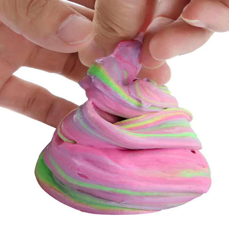 الملونة الوحل الوحل اسفنجي الطين ديي 3d منفوش floam المعطرة ضد الإجهاد لعبة الترفيه لا البوراكس الاطفال اليد الحرفية الضغط لعبة