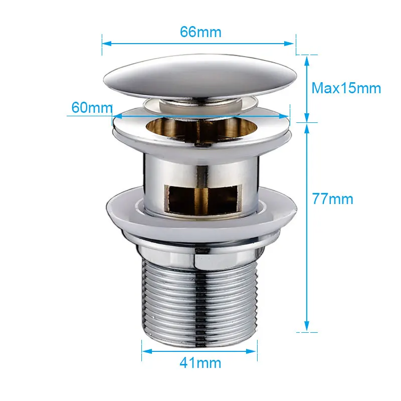 Bathroom Vanity Sink Pop Up Drain with Overflow, Faucet Vessel Pop Up Drain Stopper 