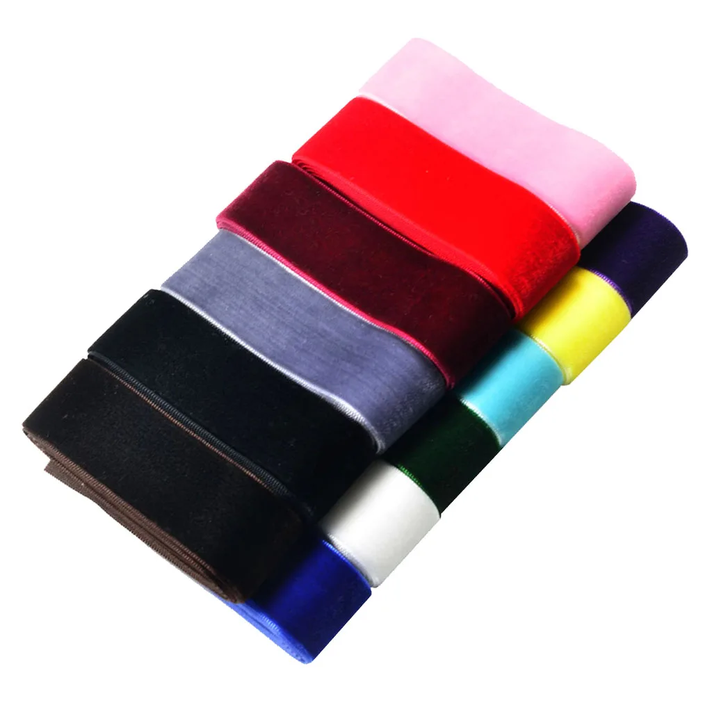 12pcs 1 Yard Luxury Velvet Ribbons for DIY Hair Accessories Hair Bow Craft 9mm 25mm