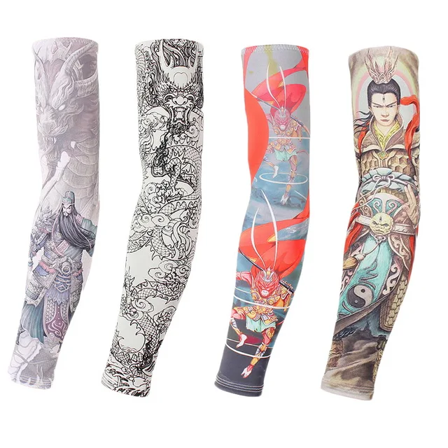 2Pcs Sun UV Protective Arm Sleeves For Men Women Cycling Fishing Tattoo sleeves Cooling Sport cuff Summer Arm Cover Warmers 2