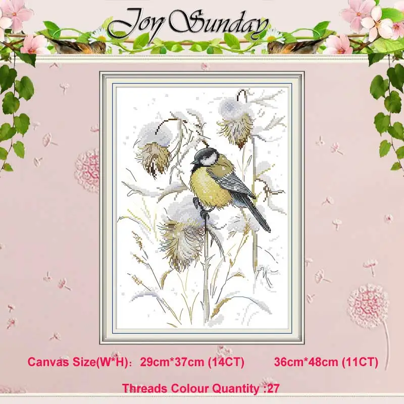 

Bird in late autumn counted 11CT 14CT Cross Stitch Set wholesale DIY DMC Cross-stitch Kit Embroidery Needlework Home Decor