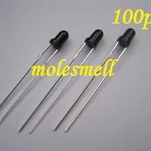 100 шт. 3 мм 940nm ИК инфракрасный прием диод светодиодный модуль инфракрасного приемника 3 мм черный корпус Фоточувствительный светодиодный