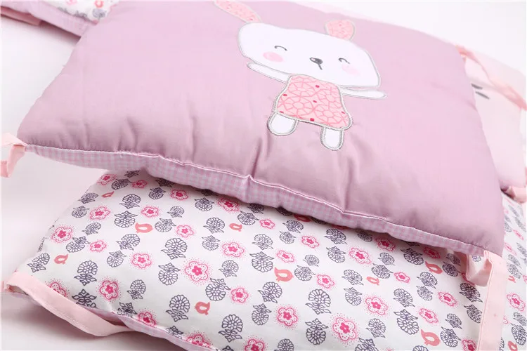 Купить 6 шт./компл. вышитые кролик детская кровать бампер из хлопка для ...