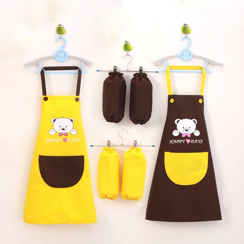Детский водонепроницаемый фартук из полиэстера и хлопка с рукавами|apron with sleeves|kids