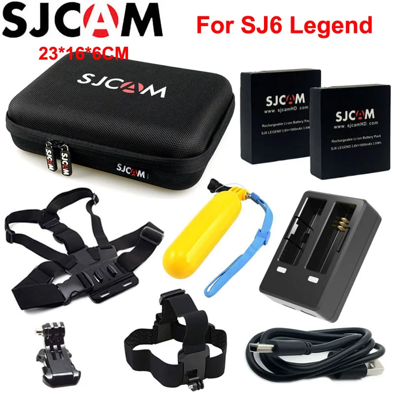 2 шт. аккумулятор SJCAM+ 1 шт. двойное зарядное устройство для SJ6 Legend+ 1 шт. большая сумка для хранения для SJ7 Star SJ8 серия перезаряжаемая литий-ионная батарея - Цвет: Set 2 For SJ6 Legend